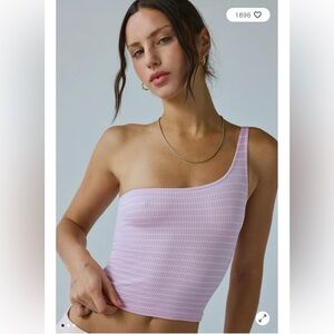 Brand New Out From Under Liv One-Shoulder Textured Seamless Knit Top XXS/XS